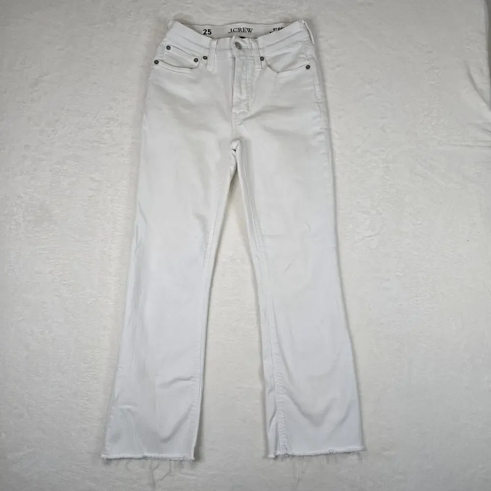 J Crew 9" Demi Boot Crop Jeans White Womens size 25 0694 - Picture 2 of 11